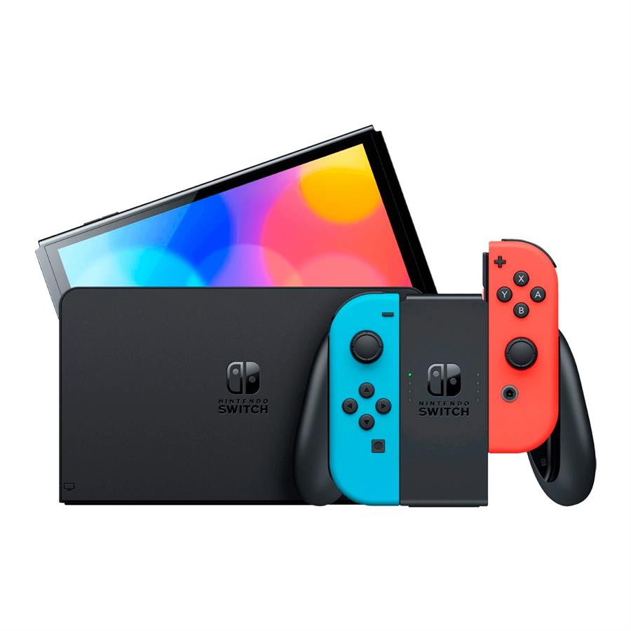 Consola Nintendo Switch OLED 64 GB Rojo Azul Neon
